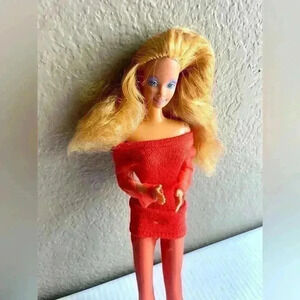 1966 Vintage Live Action PJ Mod Orange Mesh 1 Piece Outfit Silver Boots